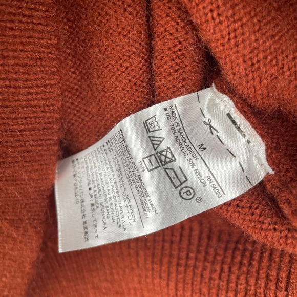 Banana Republic Crew Neck Long Sleeve Knit Sweater Rust Orange Preppy Women's M - Picture 5 of 8